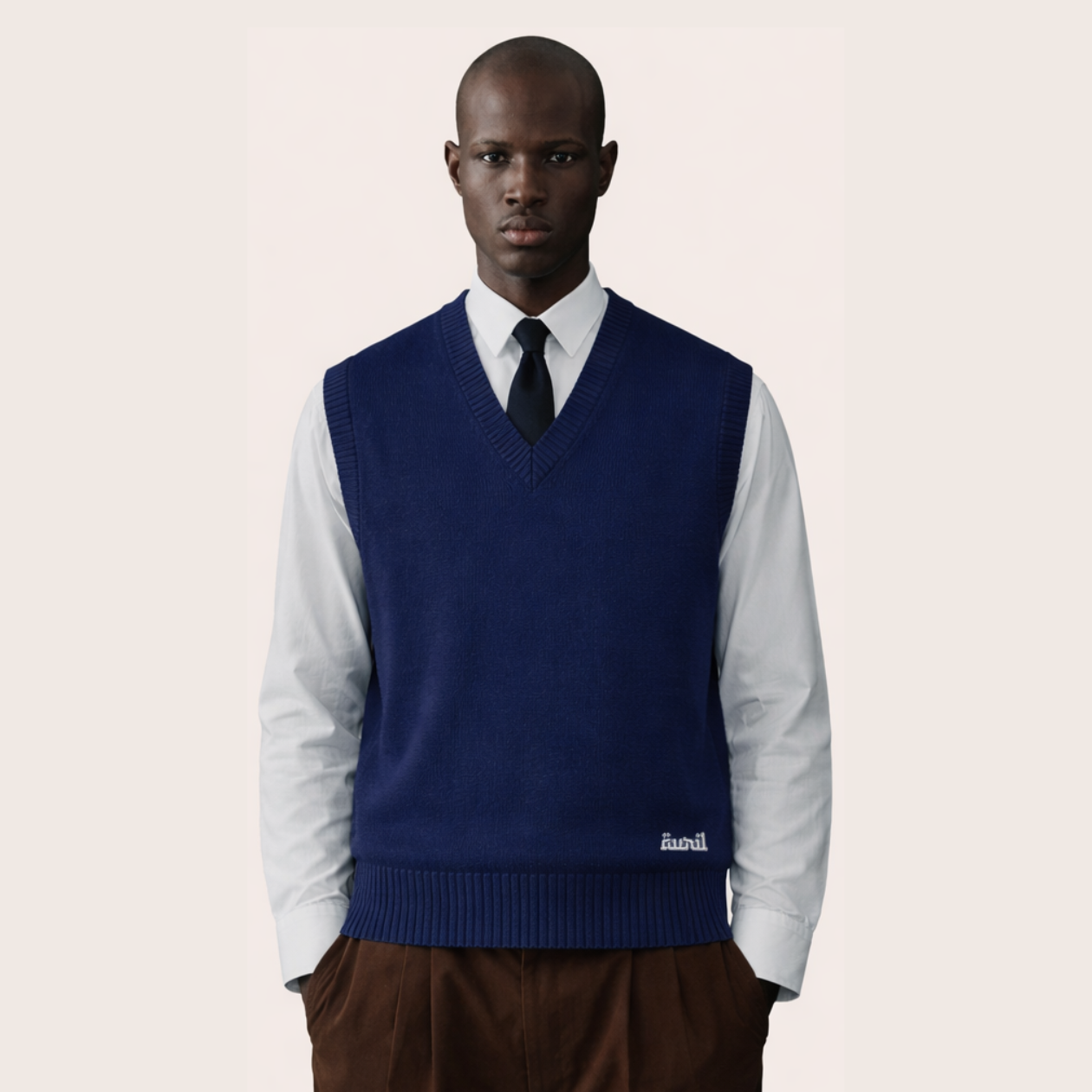 pull sans manche Bleu marine