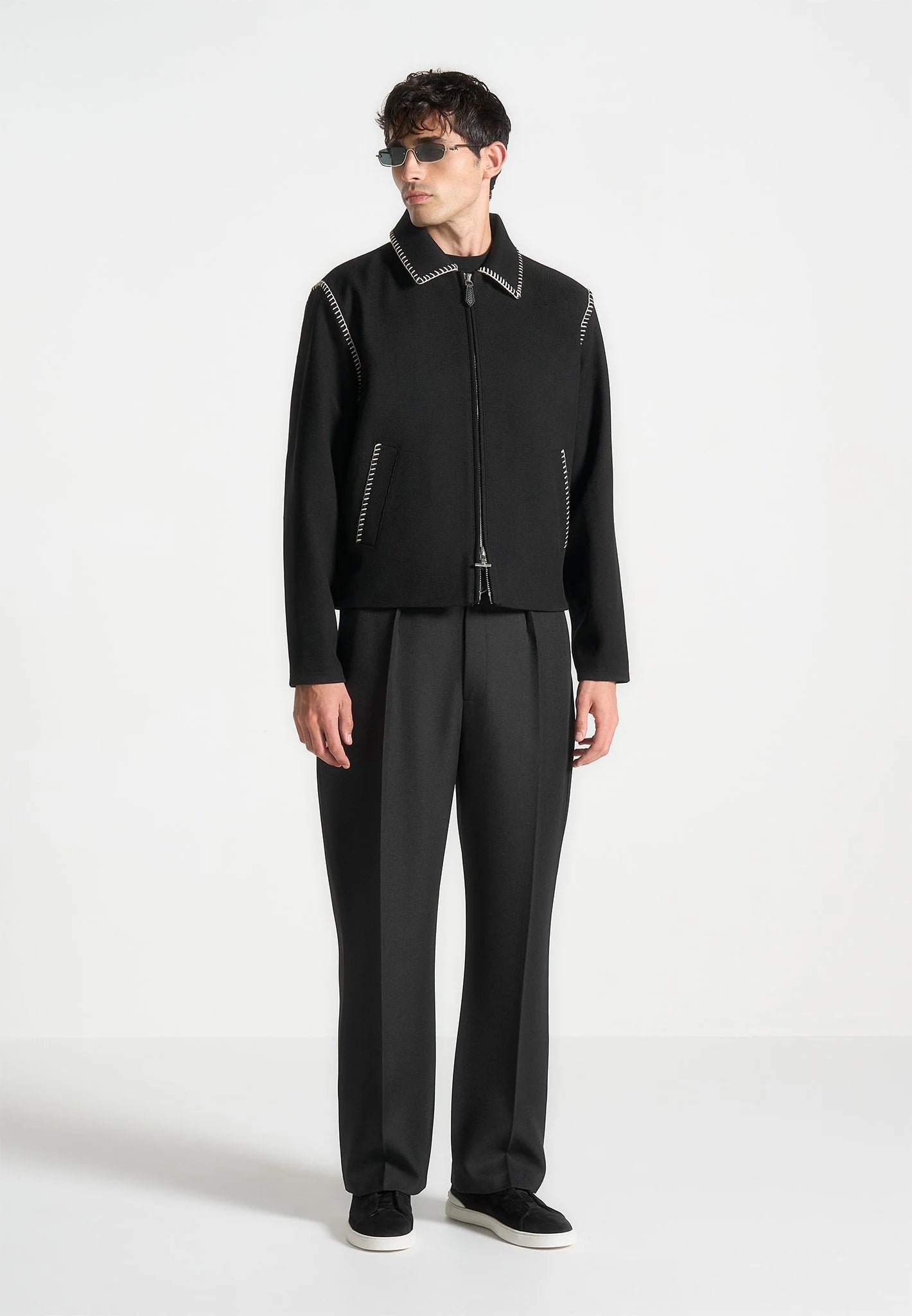 Veste avec surpiqures